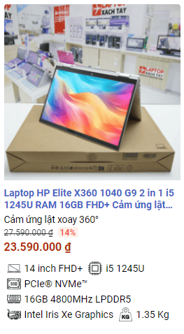 Top 5 laptop HP văn phòng cao cấp giá từ 15 triệu đến 25 triệu tháng 8 2024