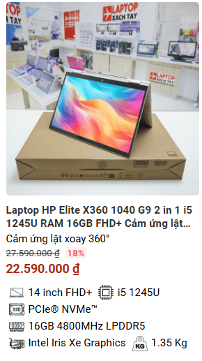 Top 5 Laptop văn phòng cảm ứng đáng xem nhất tháng 12/2024 tại Laptopxachtayshop