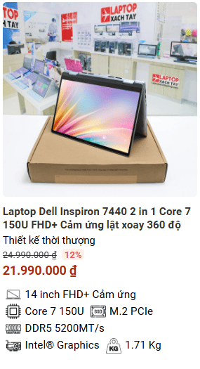 Top 5 Laptop văn phòng cảm ứng đáng xem nhất tháng 12/2024 tại Laptopxachtayshop